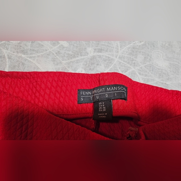 FENN WRIGHT MANSON STUDIO womens red stretchy dress pants with zippered pockets - Picture 5 of 5